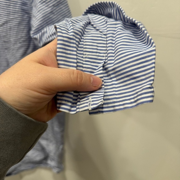 J. Crew Women’s Stripe Mandarin Collar Shirt Button Down Blue White - Picture 4 of 5